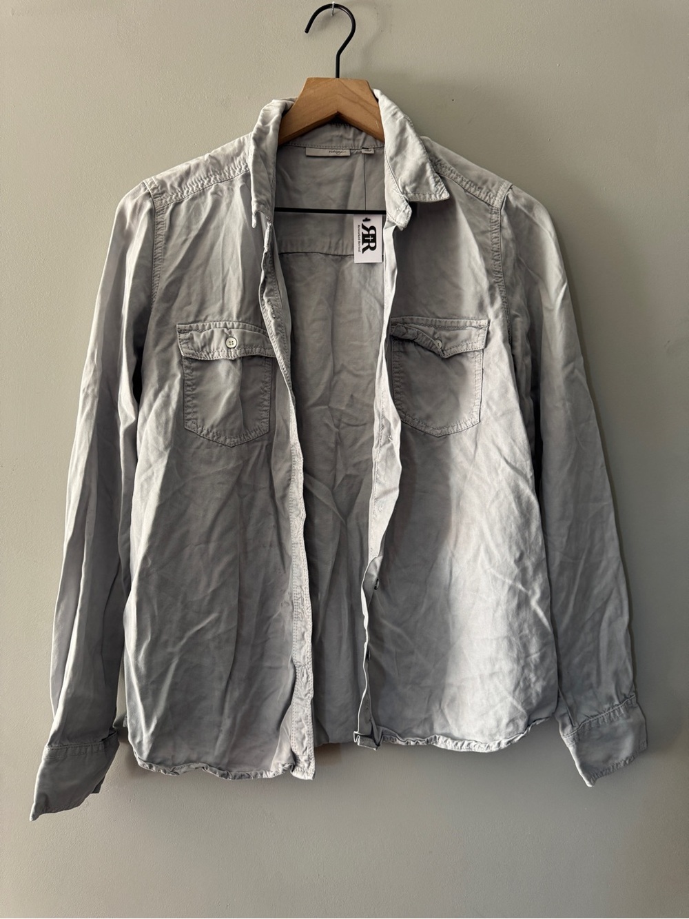 Halogen | Light Gray Button-Down Shirt | S
